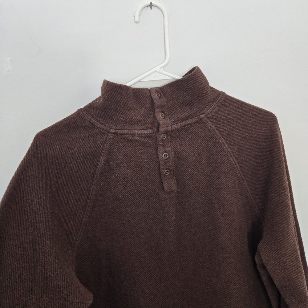 Poetry Brown Cotton Mock Neck Knit Tunic Minimalist Normcore | size 12 - Picture 5 of 6